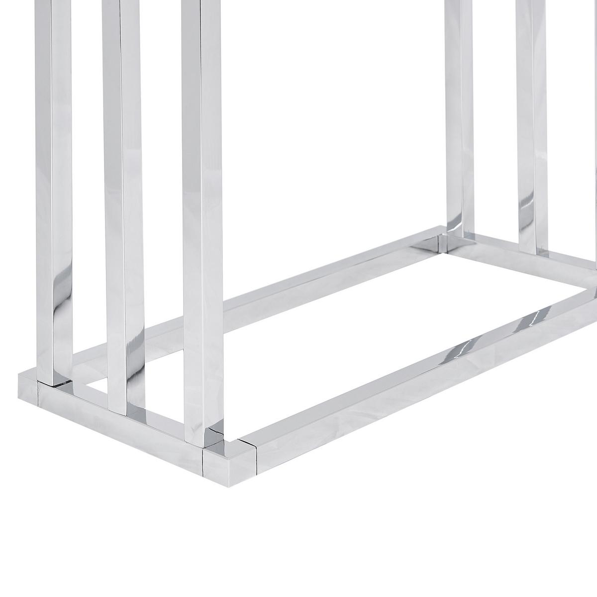 HANDTUCHSTÄNDER silber/dunkelbraun 45 x 84 cm 3 Arme Charras - Dunkelbraun/Silberfarben, Metall (45/84/21cm) - Beliani