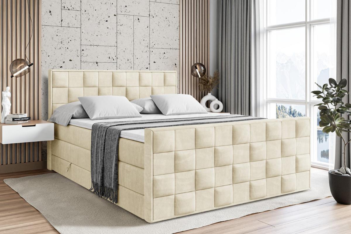 BOXSPRINGBETT ZAFIRA KING - 160 x 200 - H3/H4 - Beige - Beige, Holzwerkstoff (160/200cm) - ALTDECOR