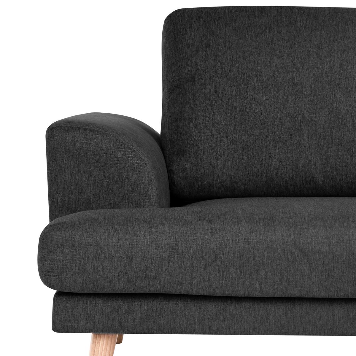3-SITZER-SOFA Stoff Schwarz Kildal - Schwarz, Textil (214/90/96cm) - Beliani