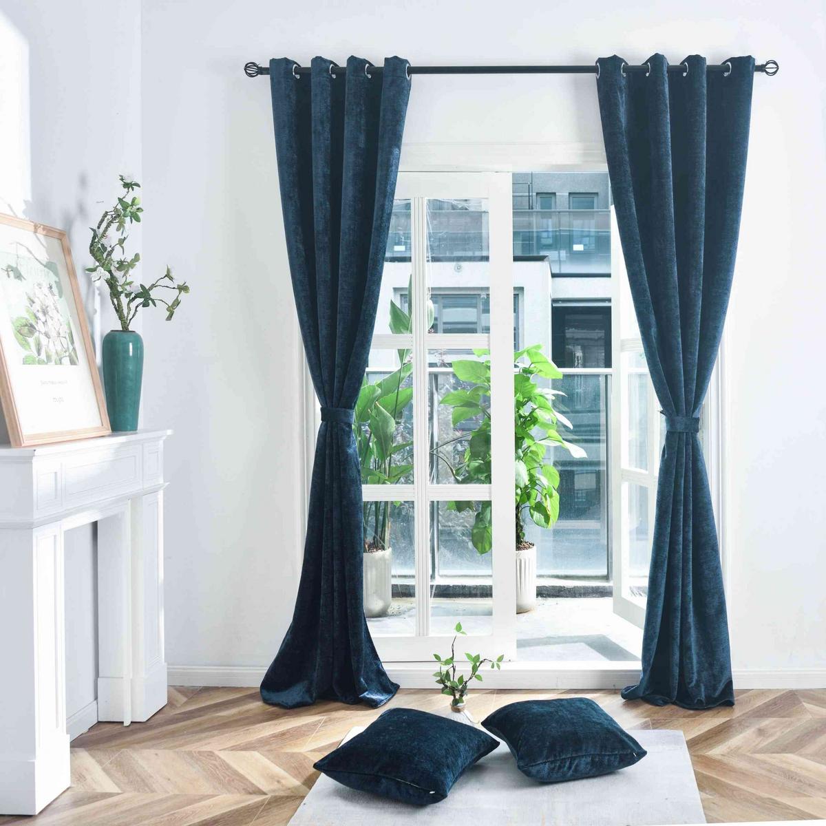 VORHANG 2ER SET »Nürnberg« HxB 245x135 cm Blau - Blau, Textil (135/245cm) - Gardinenbox