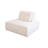HOCKER MIT RÜCKENKISSEN WIOLO SOFT Cremeweiß Cord - Creme/Schwarz, Kunststoff/Textil (111/84/111cm) - KAWOLA