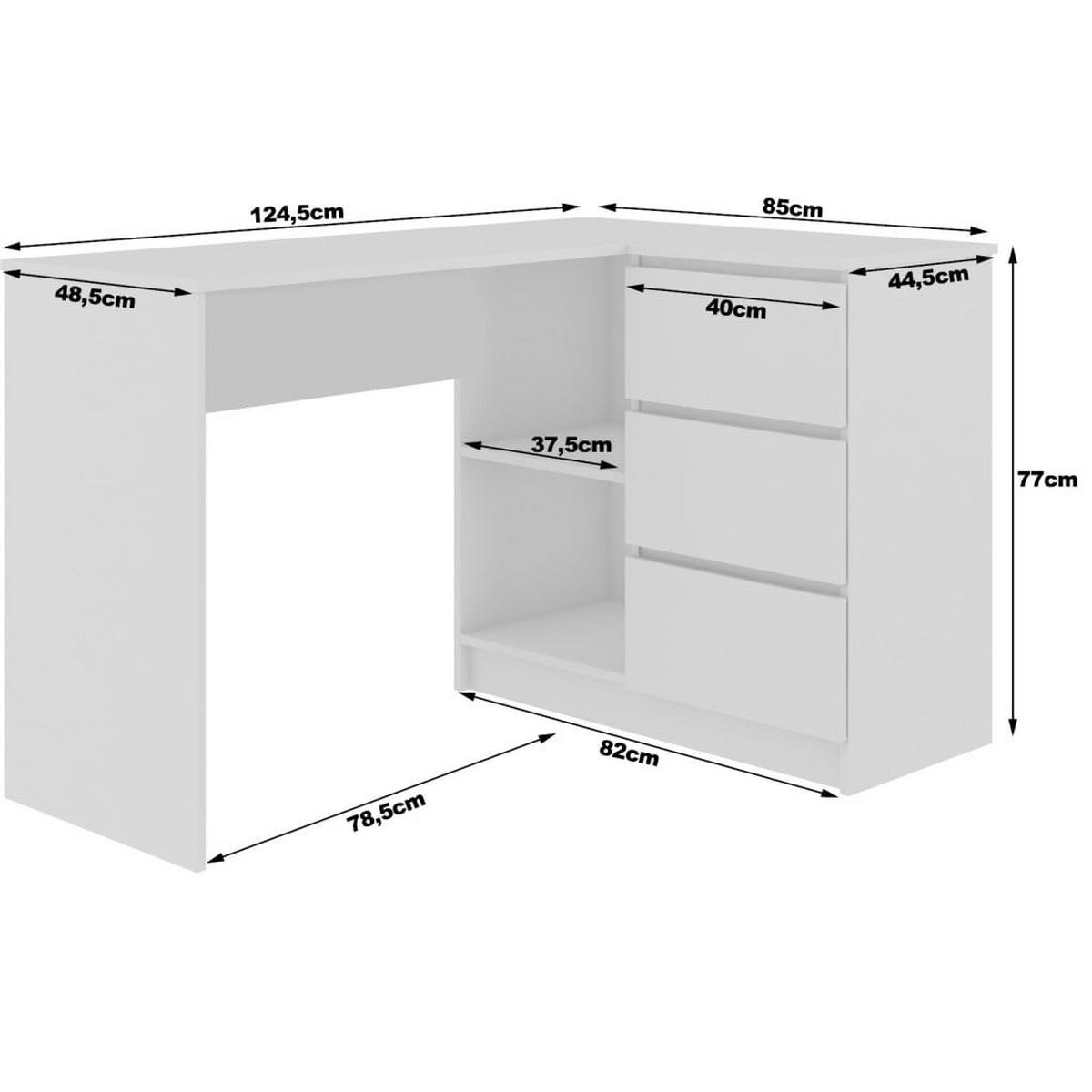 SCHREIBTISCH Weiß, Eiche Sonoma 77/124/85 - Weiß, Holzwerkstoff (124/85/77cm) - RAUMHIRSCH FURNITURE