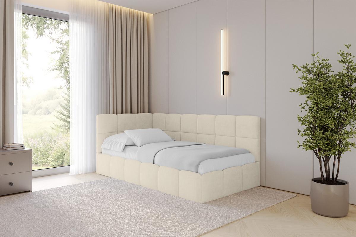 EINZELBETT Jugendbett mit Bettkasten Rechts, mit Matratze - LIVY 80x200 Beige - Cappuccino, Holzwerkstoff/Textil (80/200cm) - ALTDECOR