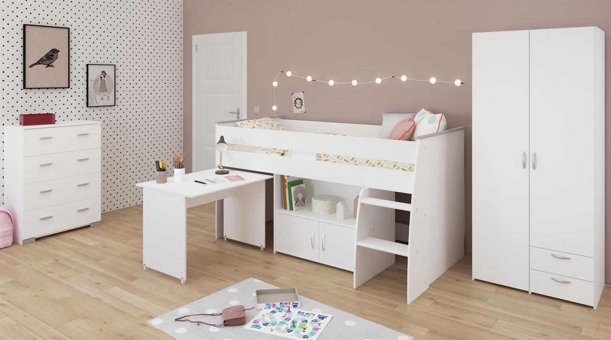 KINDERZIMMER SET Parisot Reverse 3-tlg. Holzdekor Weiß - Weiß, Kunststoff (100/1/200cm) - 58aufmkessel