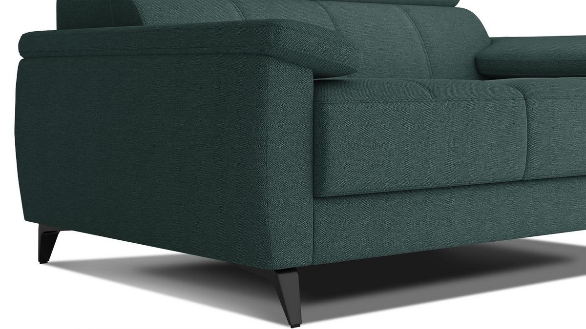 SOFA TAUNUS 2-Sitzer, smaragdgrün - Smaragdgrün/Schwarz, Holzwerkstoff/Textil (141/80/102cm) - Wozimo