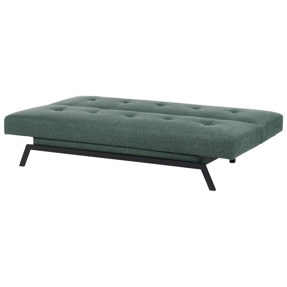3-SITZER-SCHLAFSOFA grün Leeds - Schwarz/Grün, Textil (188/85/93cm) - Beliani
