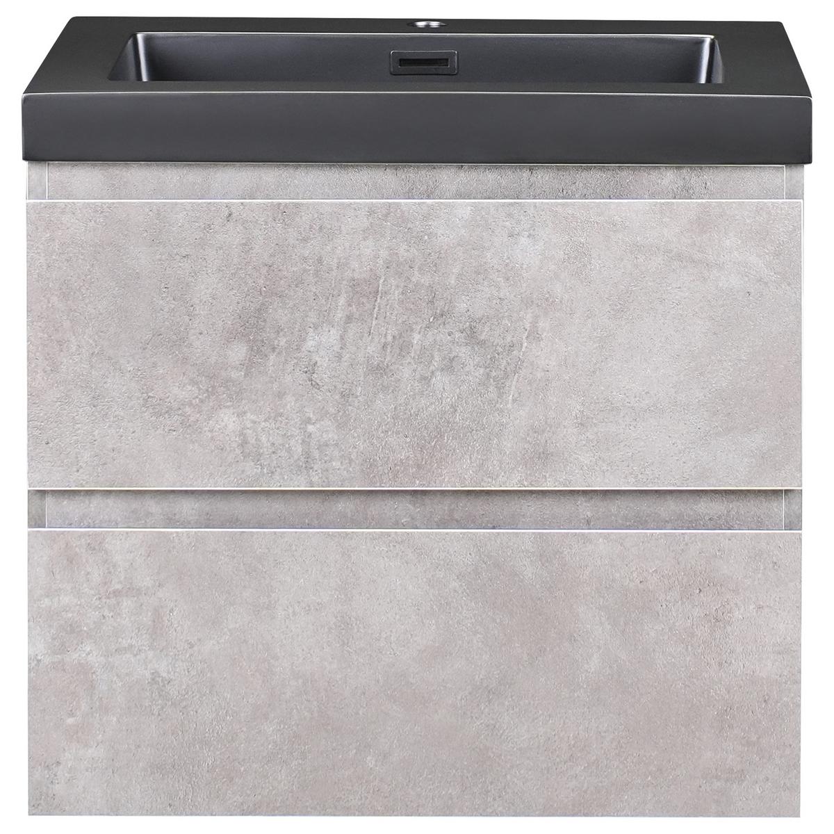 WASCHBECKENUNTERSCHRANK wandmontiertk mit Waschbecken Grau Cardiel - Grau, Holzwerkstoff (60/55/74cm) - Beliani