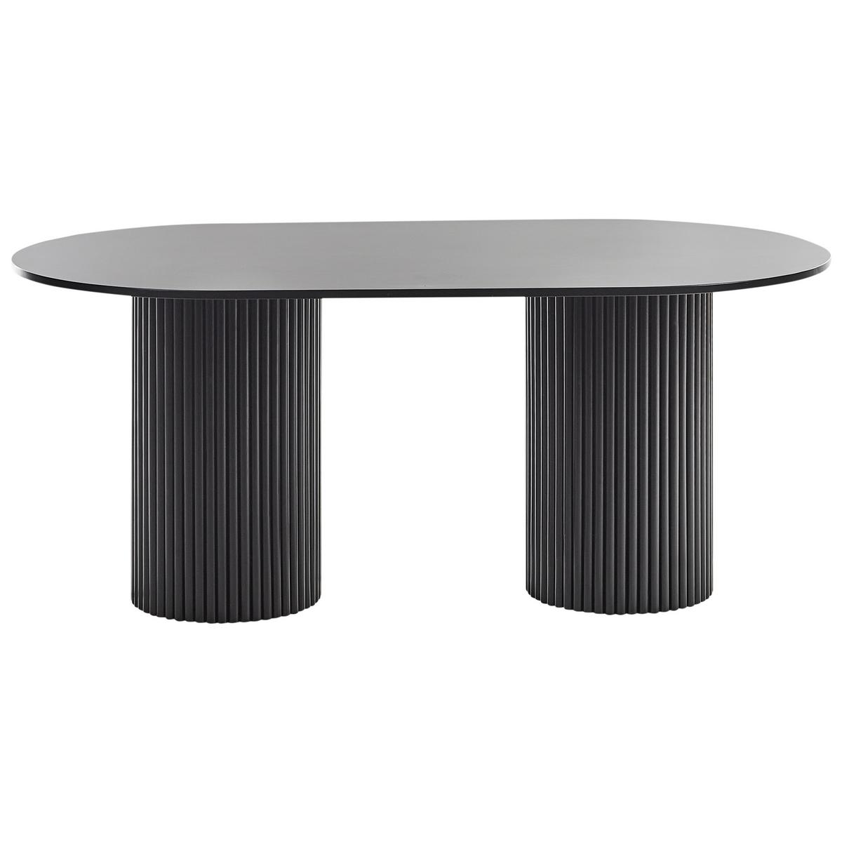 ESSTISCH Schwarz 180 cm 100 cm Sheridan - Schwarz, Holzwerkstoff (100/76/180cm) - Beliani