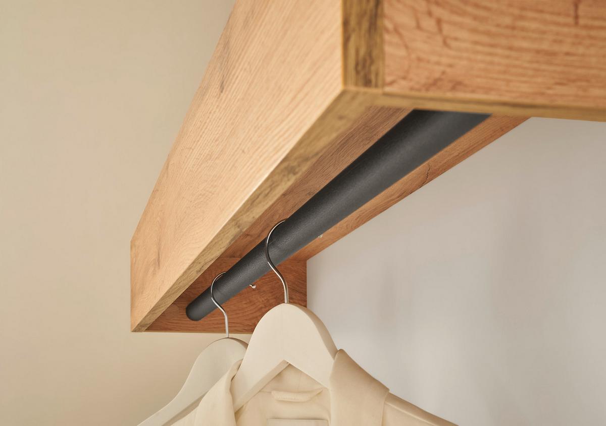 GARDEROBEN-SET 3-teilig weiß, Eiche Wotan 100 cm, Flur Garderobe inklusive Sitzkissen - Eiche Wotan/Silberfarben, Holzwerkstoff/Kunststoff (100/200/40cm) - Furn.Design
