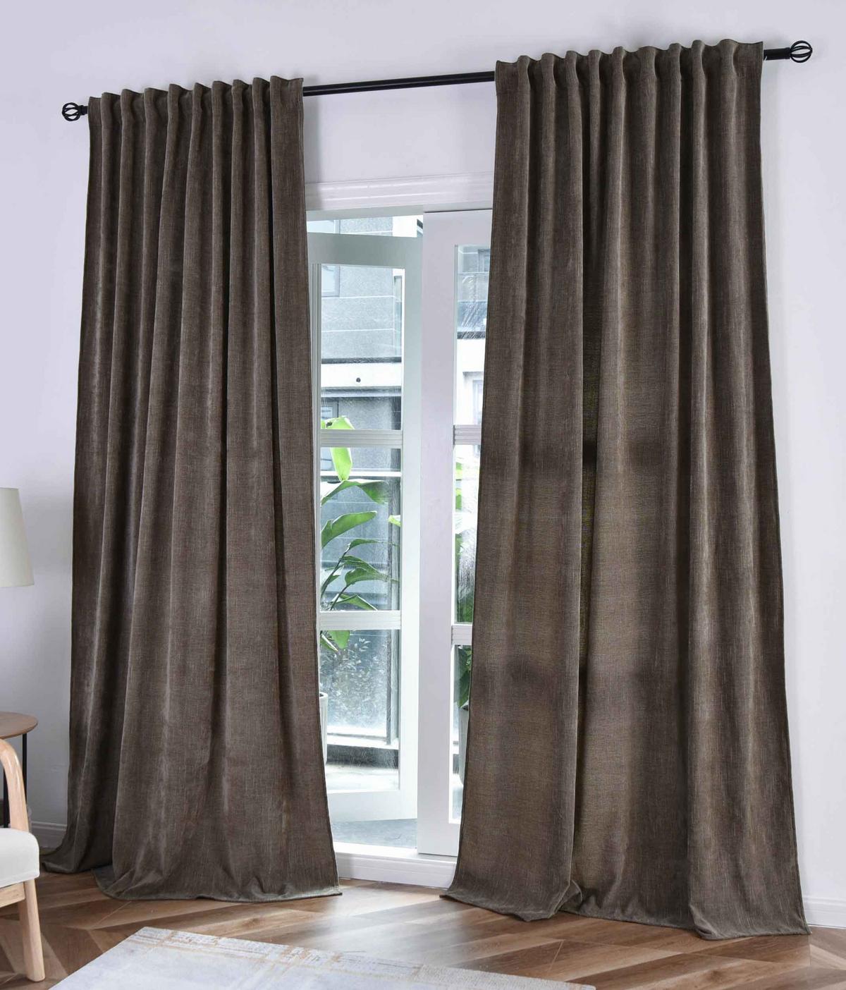 VORHANG 2ER SET HAVANNA HxB 245x135 cm Oliv Gold - Olivgrün, Textil (135/245cm) - Gardinenbox