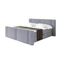 BOXBETT mit Matratze H3 - EVON Zanozek - 180x200 cm Grau - Grau, Holzwerkstoff (180/200cm) - ALTDECOR