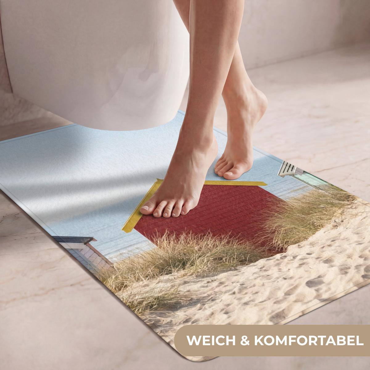 WC-VORLEGER Strand - Ferienhäuser - Farbenfroh - Dünen Toilettenvorleger 60x90 cm - Multicolor, Textil (60/1cm) - OnlyWow
