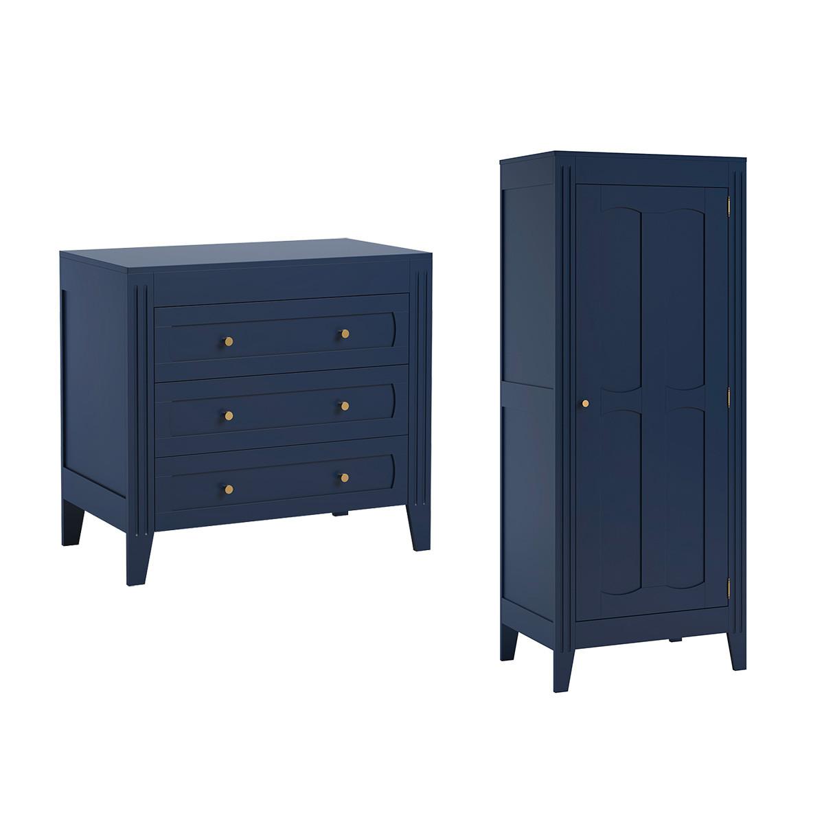 BABYZIMMER 2-teilig Blau - Blau, Holzwerkstoff (100/192/55cm) - Petits-meubles