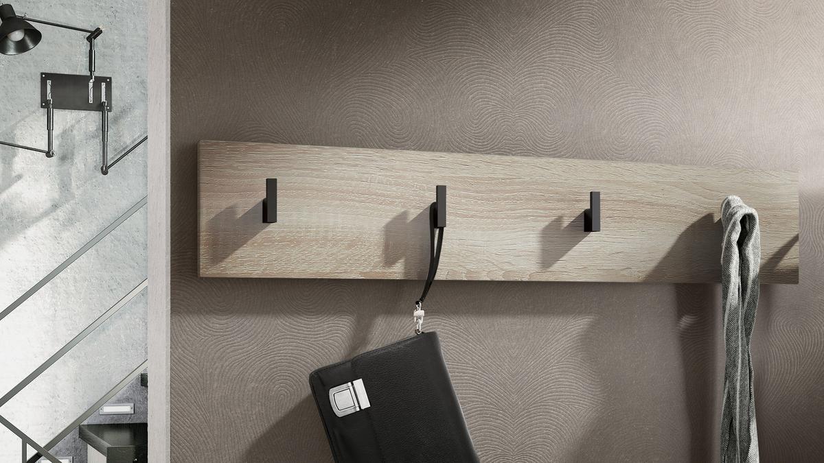 GARDEROBENPANEEL Linea Eiche sägerau - Eiche San Remo, Holzwerkstoff (72/14.5/3.5cm) - Vladon