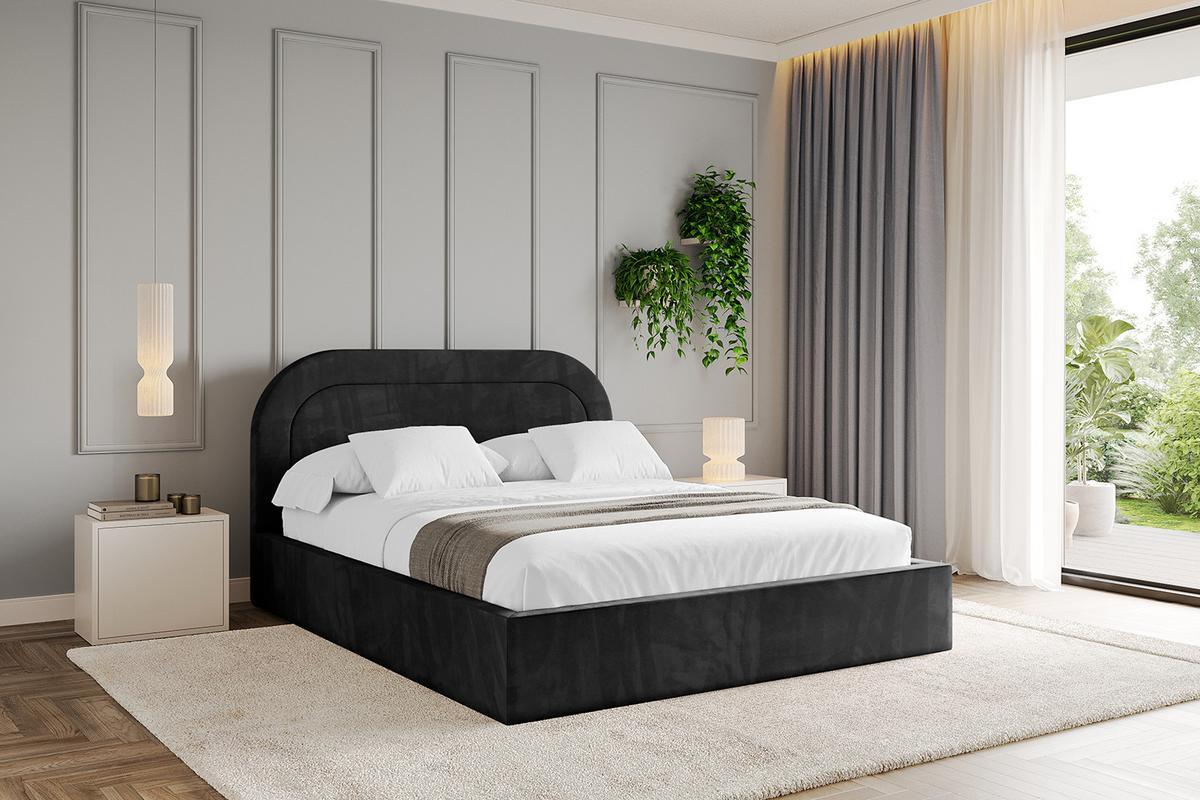 POLSTERBETT mit Bettkasten und Lattenrost, Boxbett ohne Matratze - LERAY 120x200 Schwarz - Schwarz, Holzwerkstoff/Textil (120/200cm) - ALTDECOR
