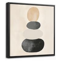 LEINWAND Bilder mit Rahmen - Japandi - Wabi sabi - Beige - 20x20 - Taupe, Textil (20/20cm) - MuchoWow