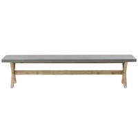 GARTENBANK Faserzement/Akazienholz grau/heller Holzfarbton 200 cm Olbia - Grau, Stein (200/45/40cm) - Beliani