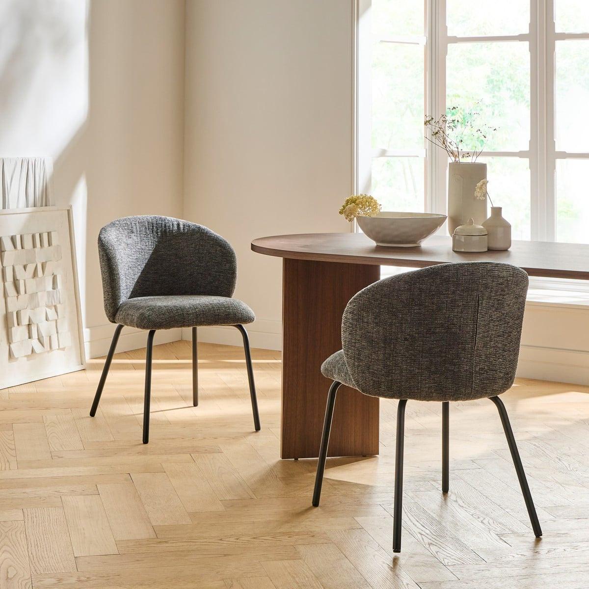 2ER-SET Stühle mit gepolsterter Sitzfläche und Rückenlehne Vesper 57/56/78 cm - Grau, Holzwerkstoff (49/79/56cm) - Calicosy