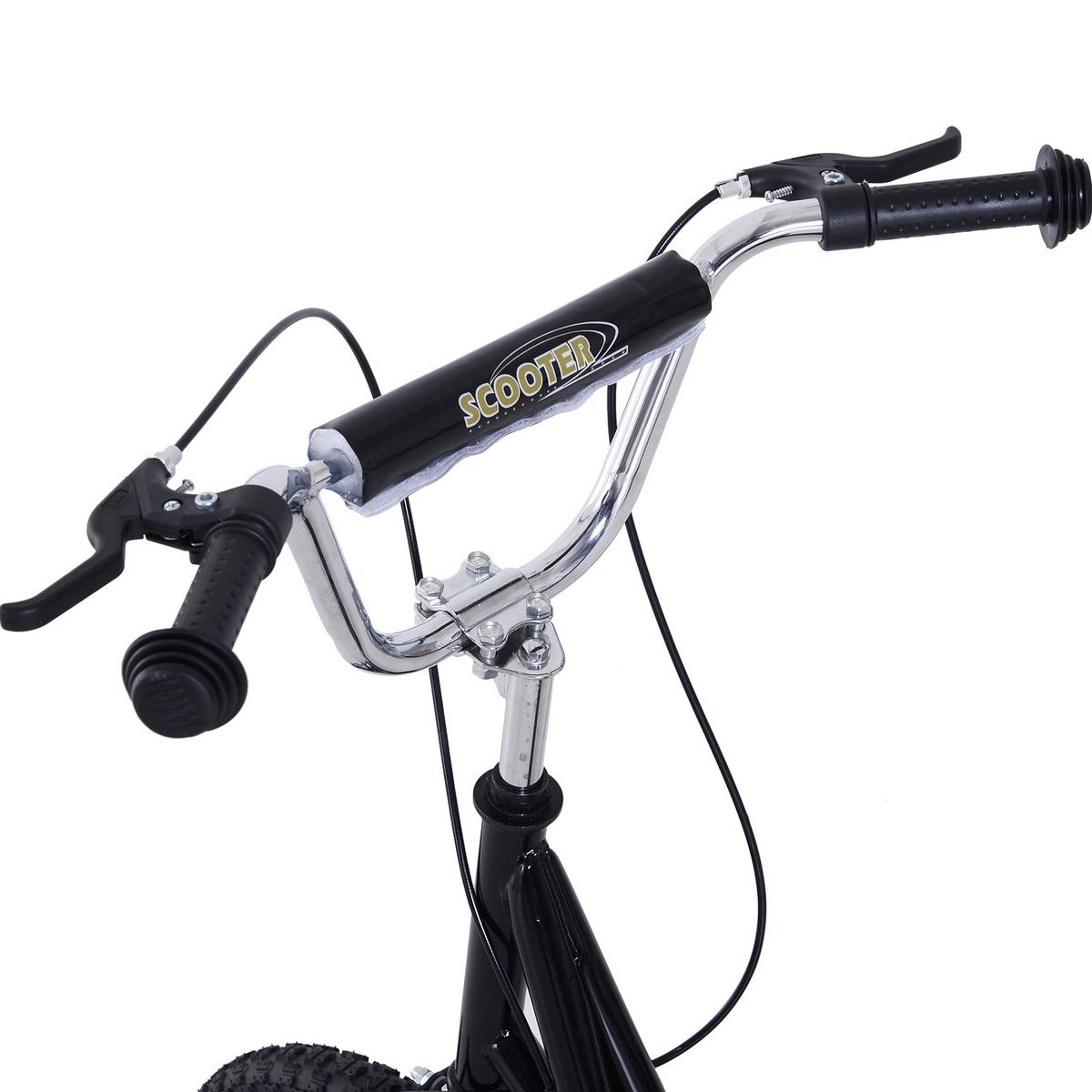 KINDERROLLER, Schwarz/Rosa, Stahl+ Gummi - Schwarz, Metall (135/58/100cm) - HOMCOM