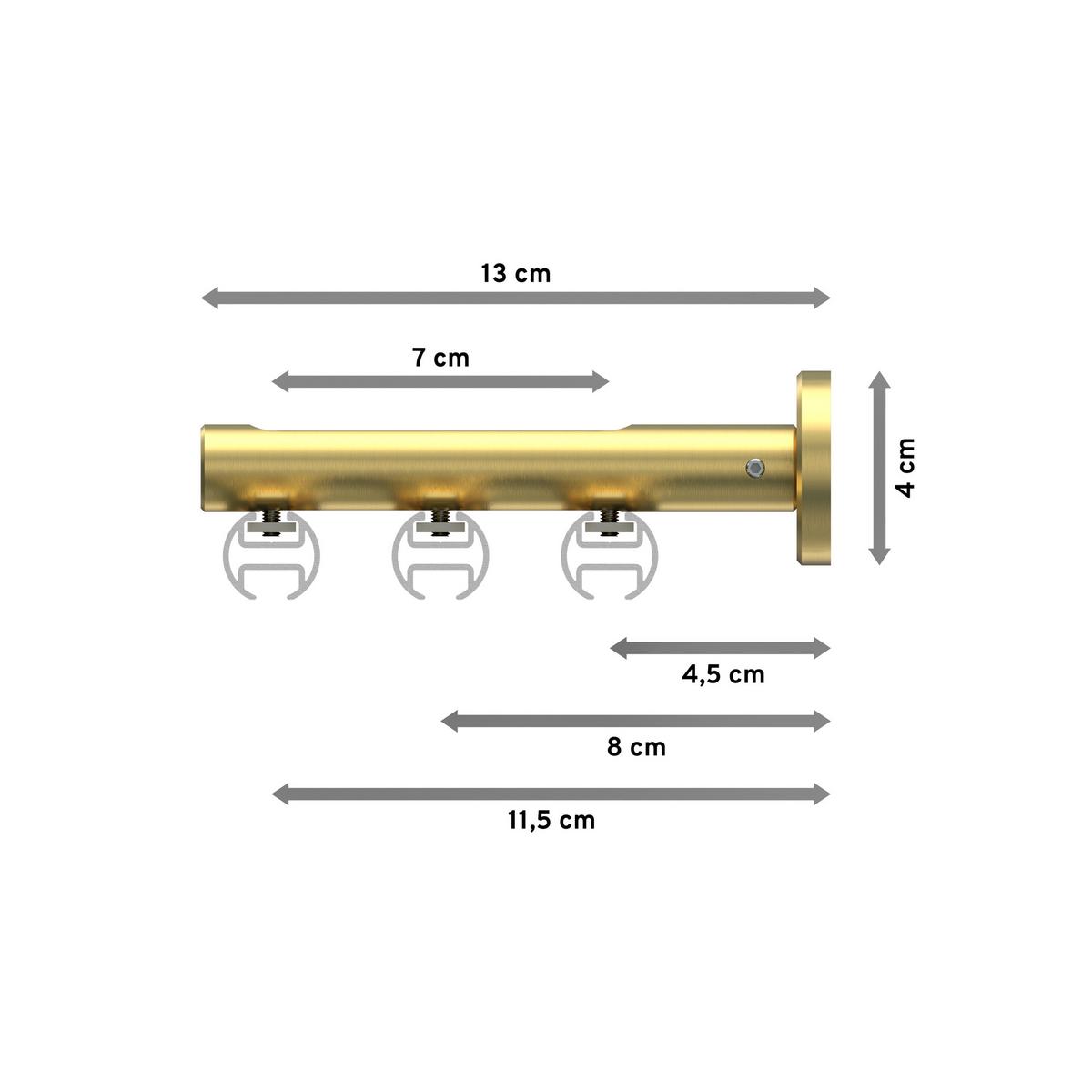 GARDINENSTANGE INNENLAUF Siteno Tanara 100 cm, 3-läufig, 20 mm Ø Messing-Optik - Messingfarben/Goldfarben, Metall (100cm) - INTERDECO