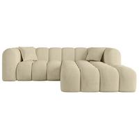 ECKSOFA Ottomane Rechts OLEA-L1 - 231x173x74 cm Taupe - Taupe/Schwarz, Holzwerkstoff/Kunststoff (231/173cm) - ALTDECOR