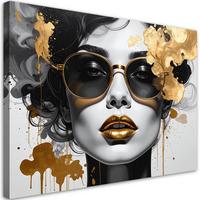 LEINWANDBILD Menschen & Charaktere 45x30cm - Goldfarben, Textil (45/30cm) - Feeby