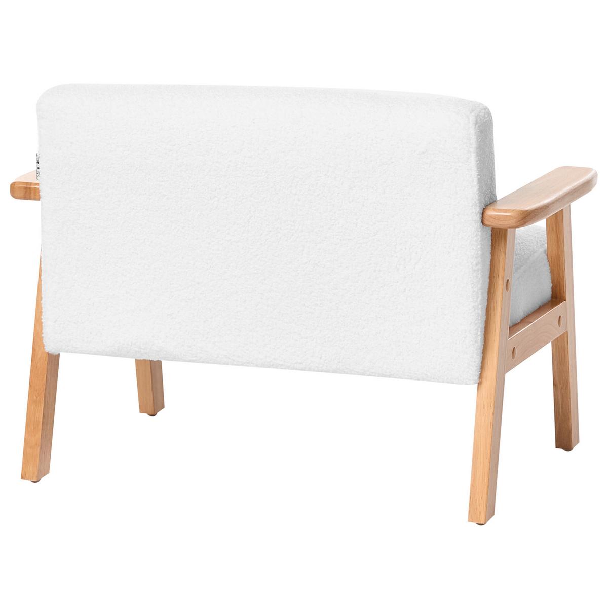 KINDERSOFA Bouclé Weiß Lalmo - Weiß, Textil (74/54/48cm) - Beliani