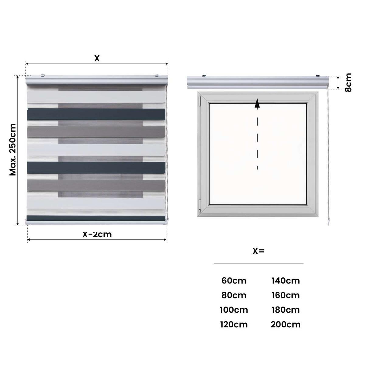 DOPPELROLLO Dreifarbig 200x250 cm - Multicolor, Kunststoff (200/250cm) - STORESDECO