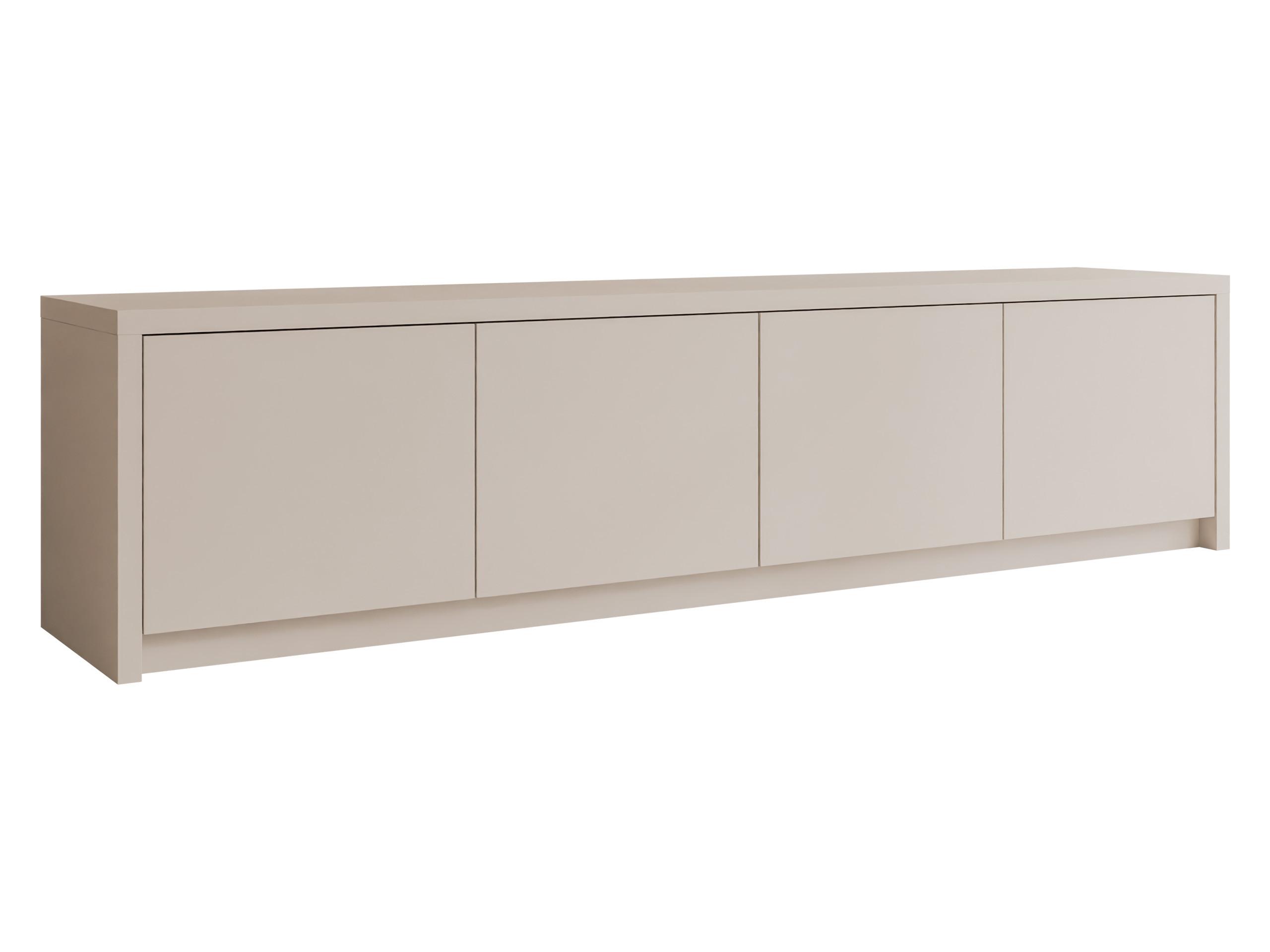 TV-LOWBOARD Solid 4D - Sandfarben/Schwarz, Holzwerkstoff/Kunststoff (198/51/40cm) - MIRJAN24