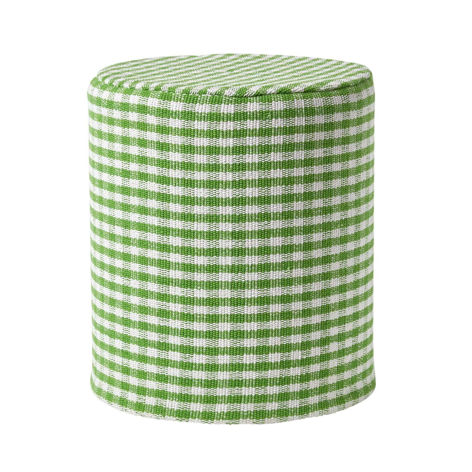 SITZPOUF Vichy-Karo grün, Hocker rund 40/40/42 cm - Grün, Textil (40/42/40cm) - Homescapes