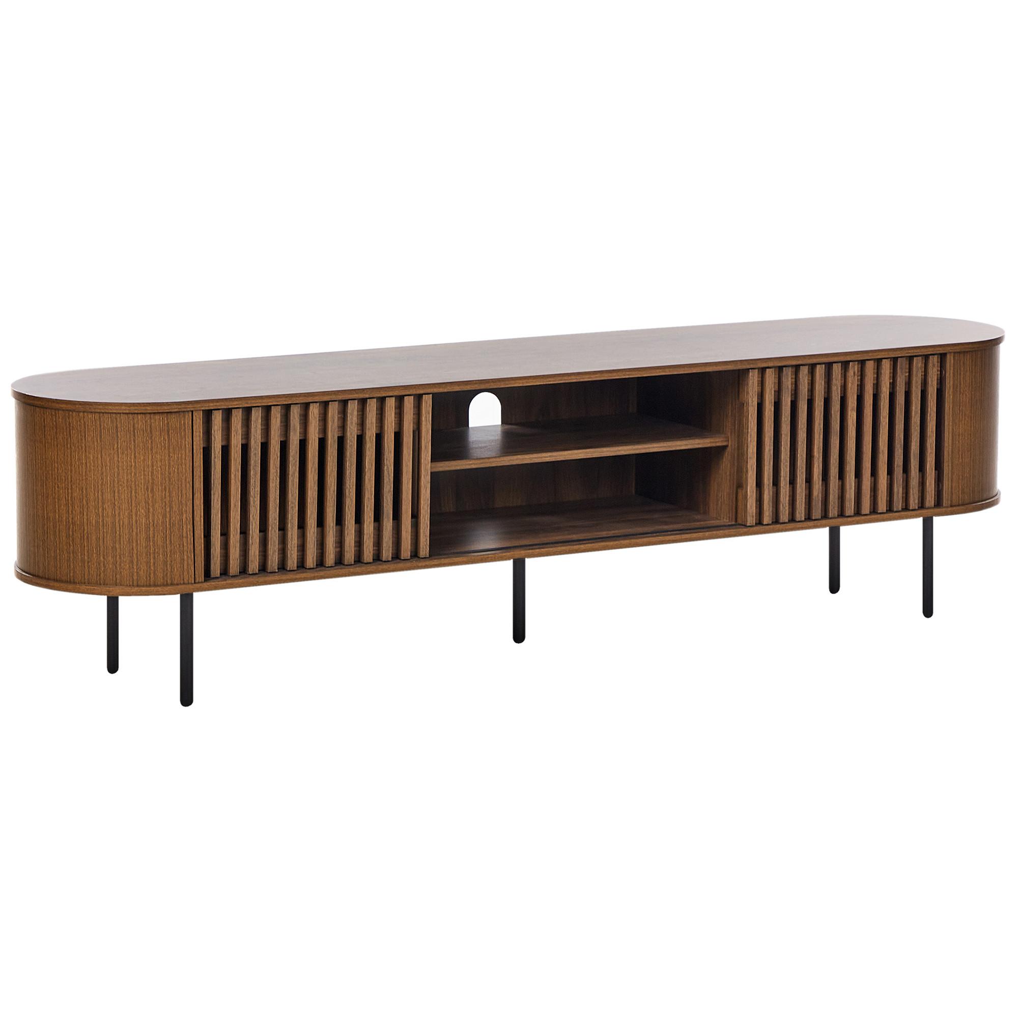 TV-MÖBEL Braun/Schwarz Taroon - Schwarz/Braun, Holzwerkstoff (180/50/40cm) - Beliani