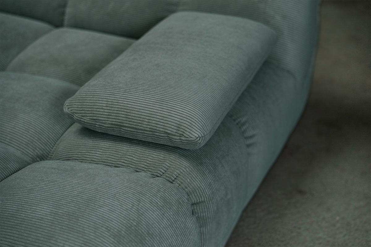 BIG SOFA VIVIEN Smaragdgrün Cord - Smaragdgrün/Schwarz, Kunststoff/Textil (296/85/178cm) - KAWOLA
