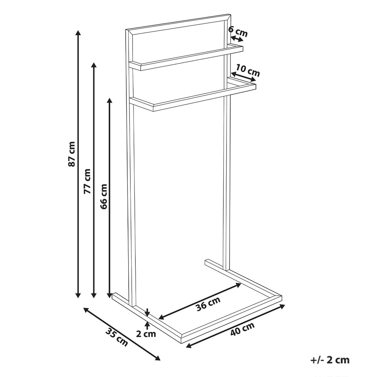 HANDTUCHSTÄNDER Metall Silber Melincue - Silberfarben, Metall (40/87/35cm) - Beliani