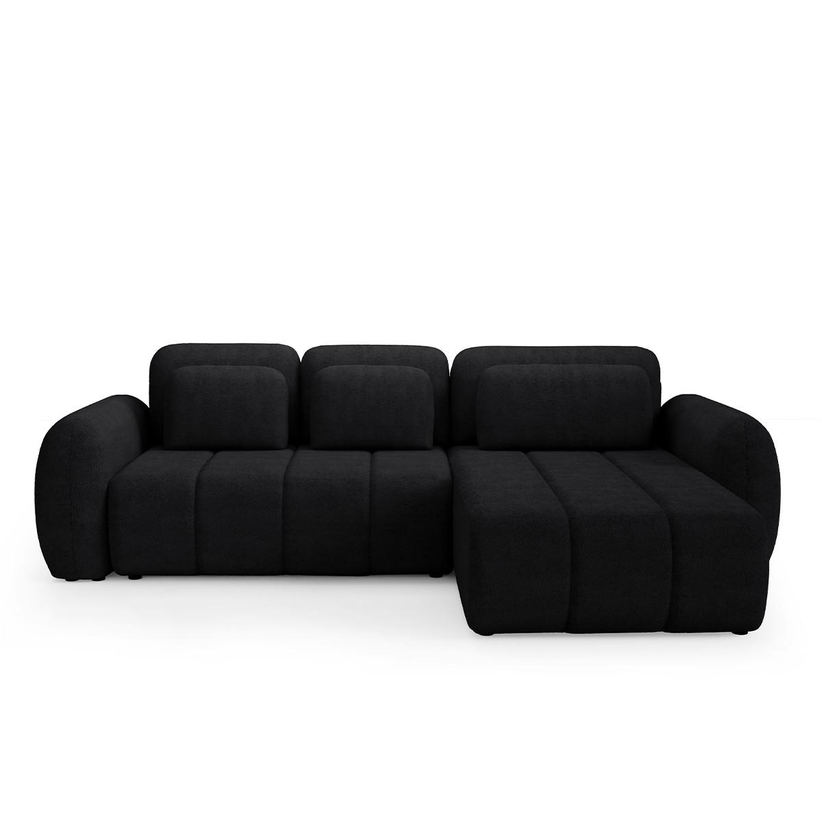 ECKSOFA Cesar 3 Sitzplätze Schwarz - Schwarz, Holz (304/190cm) - Petits-meubles