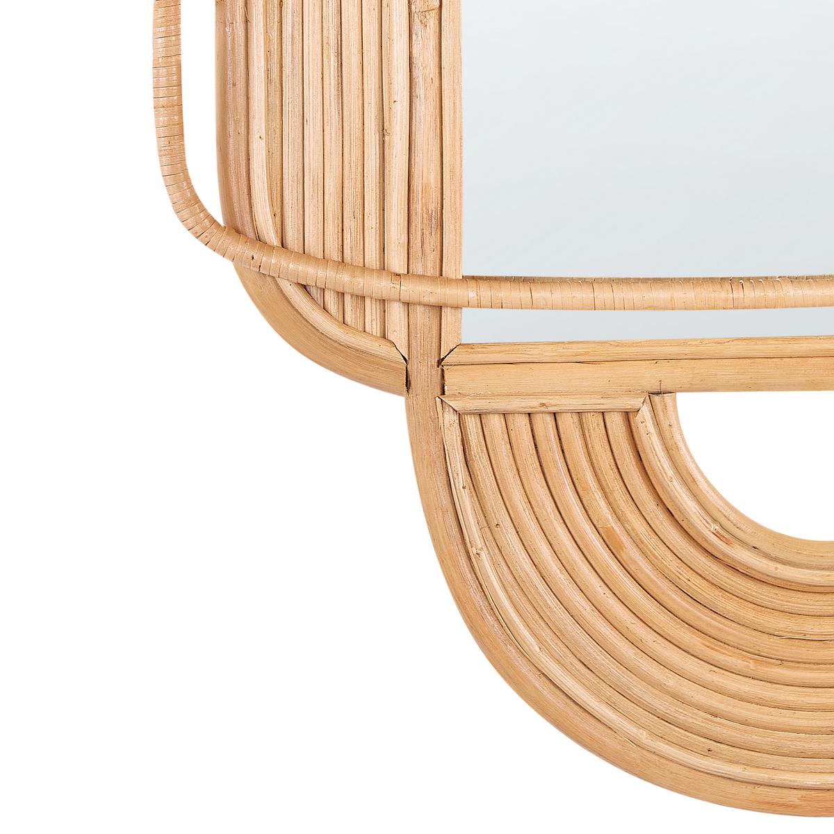 WANDSPIEGEL Rattan naturfarben 70/90 cm Alcorn - Beige/Naturfarben, Naturmaterialien (70/90/5cm) - Beliani