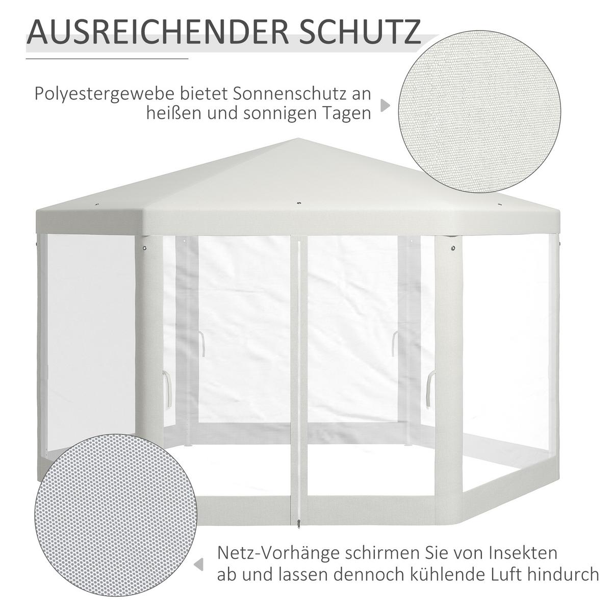 GARTENPAVILLON Polyester Metall Crème - Creme, Metall (341.2/250/394cm) - Outsunny