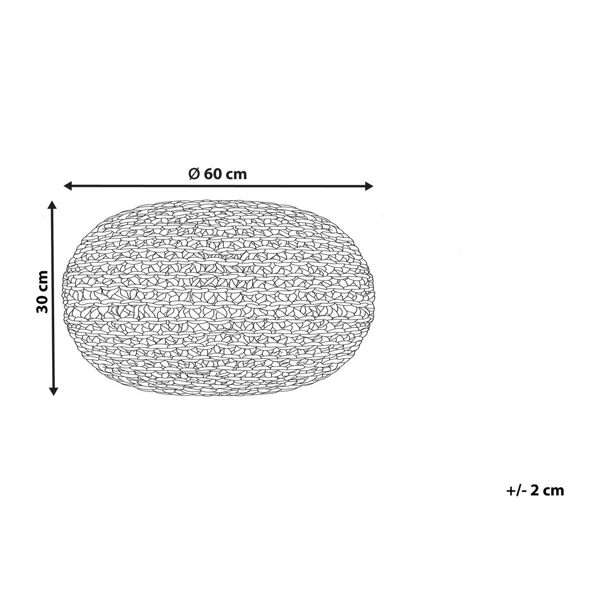 POUF Dukki 60/60/30 cm - Naturfarben, Naturmaterialien (60/30/60cm) - Beliani