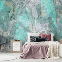 SELBSTKLEBENDE FOTOTAPETE 196/140 cm - Grau/Grün, Kunststoff/Textil (196/1cm) - KUNSTLOFT