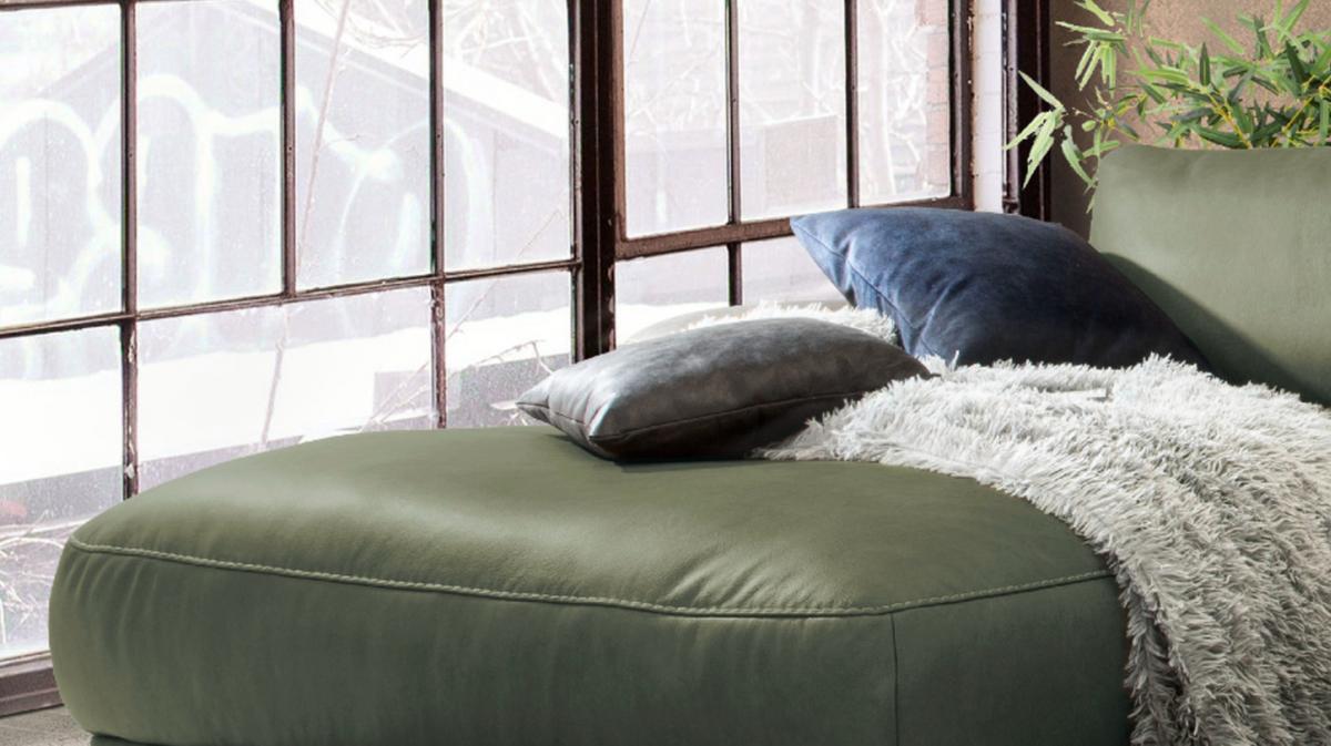 ECKSOFA MOTORISCHER RELAXFUNKTION LOLA Dunkelgrün Leder Relaxfunktion - Dunkelgrün/Schwarz, Leder (233/178cm) - KAWOLA