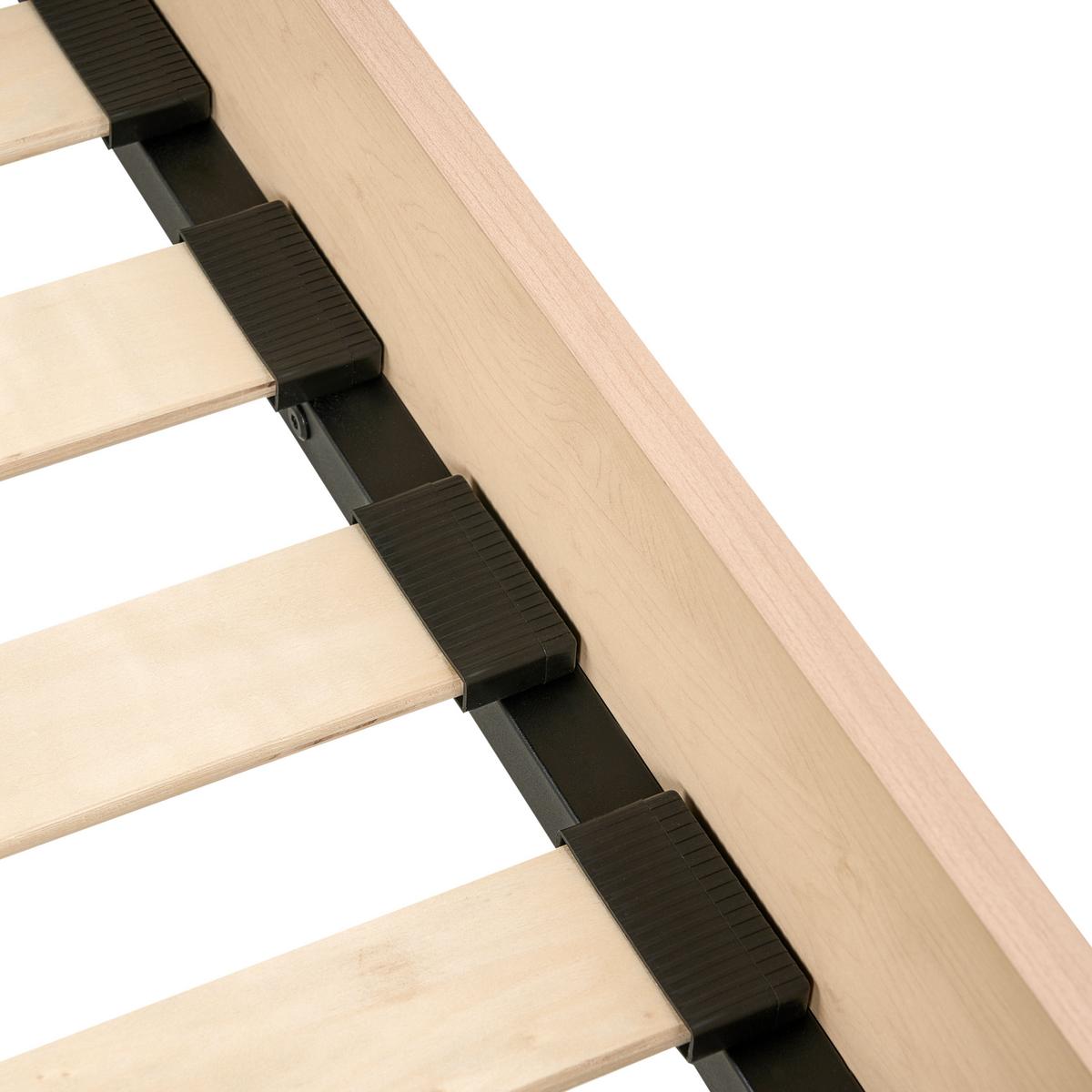 BETT mit Lattenrost 120/200 cm Faserplatte, PE Rattan Hellbraun Monpazier - Hellbraun, Naturmaterialien (120/200cm) - Beliani