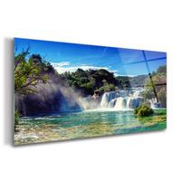 GLASBILD 100x50 cm Panoramalandschaft - Schwarz, Glas (100/50cm) - TULUP