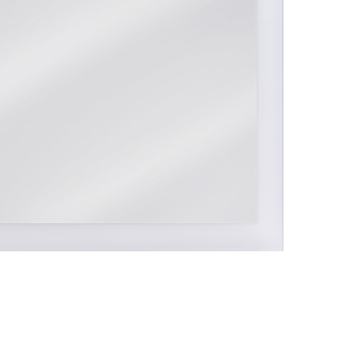 BADSPIEGEL mit LED-Beleuchtung rechteckig 80/60 cm Adour - Silberfarben, Kunststoff (80/60/4cm) - Beliani