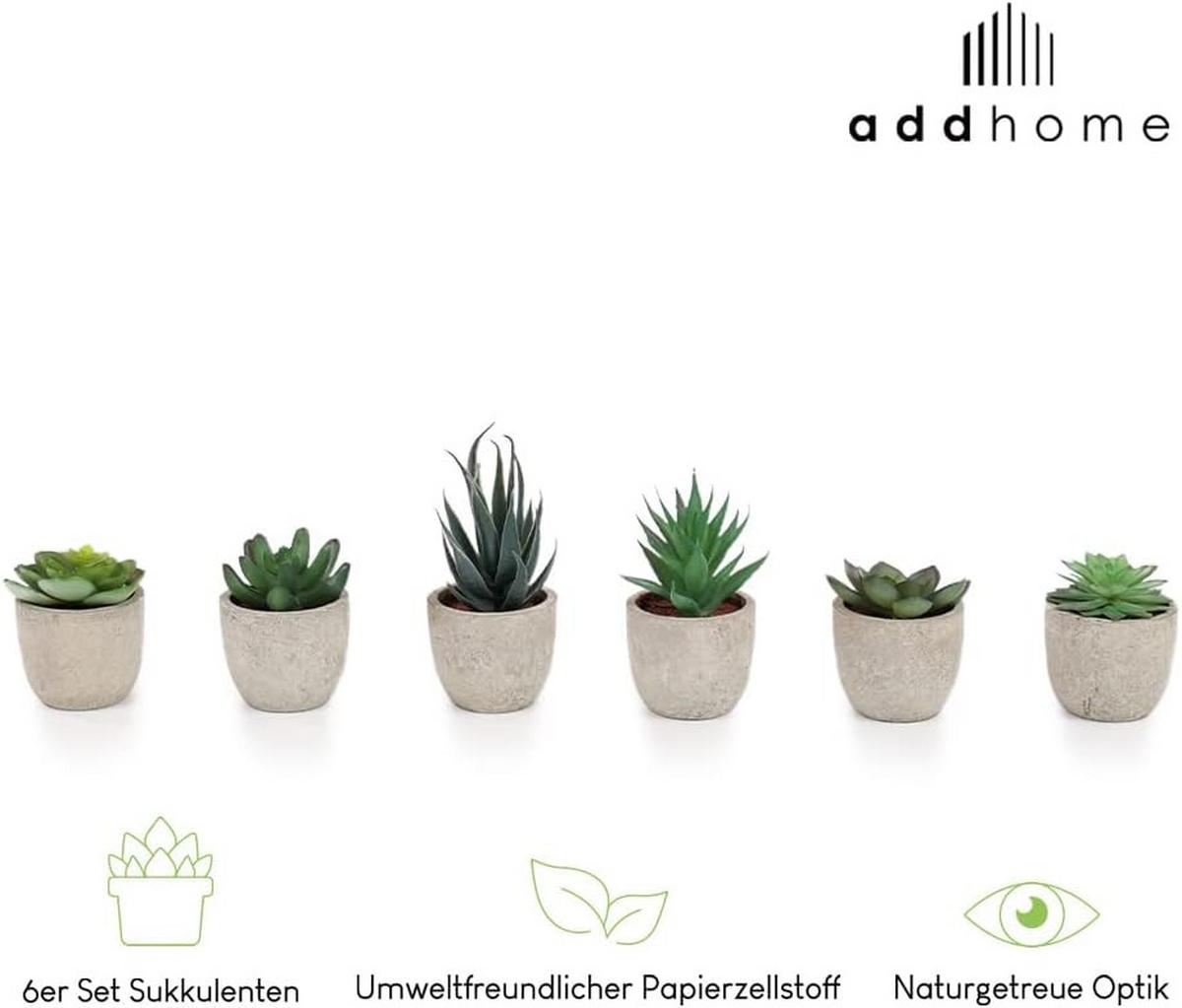 KUNSTPFLANZEN 6 Stück - Multicolor, Kunststoff (5cm) - addhome