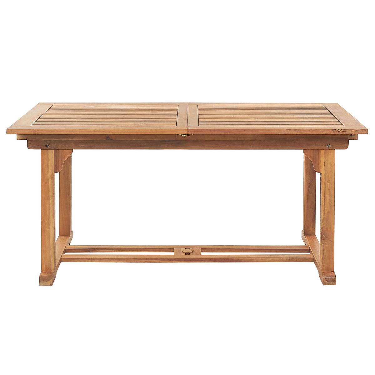 GARTENTISCH Akazienholz hellbraun 160/220/90 cm ausziehbar Java - Hellbraun, Holz (160/90/74cm) - Beliani