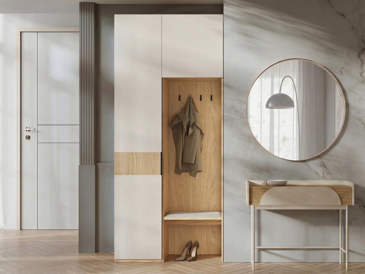 GARDEROBE-SET Soreno I - Eichefarben/Beige, Holzwerkstoff/Kunststoff (103/237/60cm) - MIRJAN24