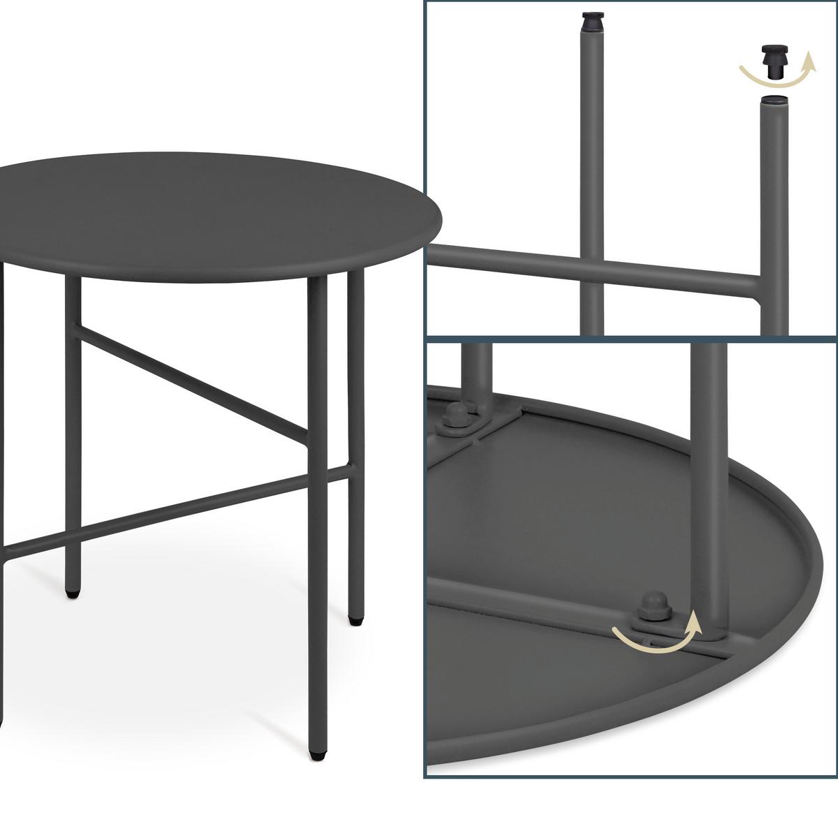 BEISTELLTISCH Finn Ø 44/46 cm Schwarz - Schwarz, Metall (44/44/46cm) - BoMoe