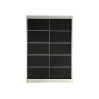 SCHWEBETÜRENSCHRANK Lino IV - Schwarz/Weiß, Holzwerkstoff/Metall (120/200/58cm) - MIRJAN24