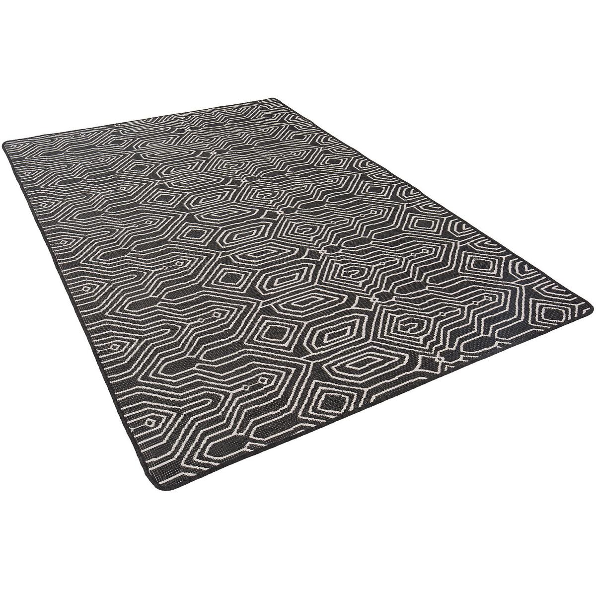 IN- UND OUTDOOR TEPPICH BEIDSEITIG NEWPORT MODERN - Schwarz, Textil (100/100cm) - Snapstyle
