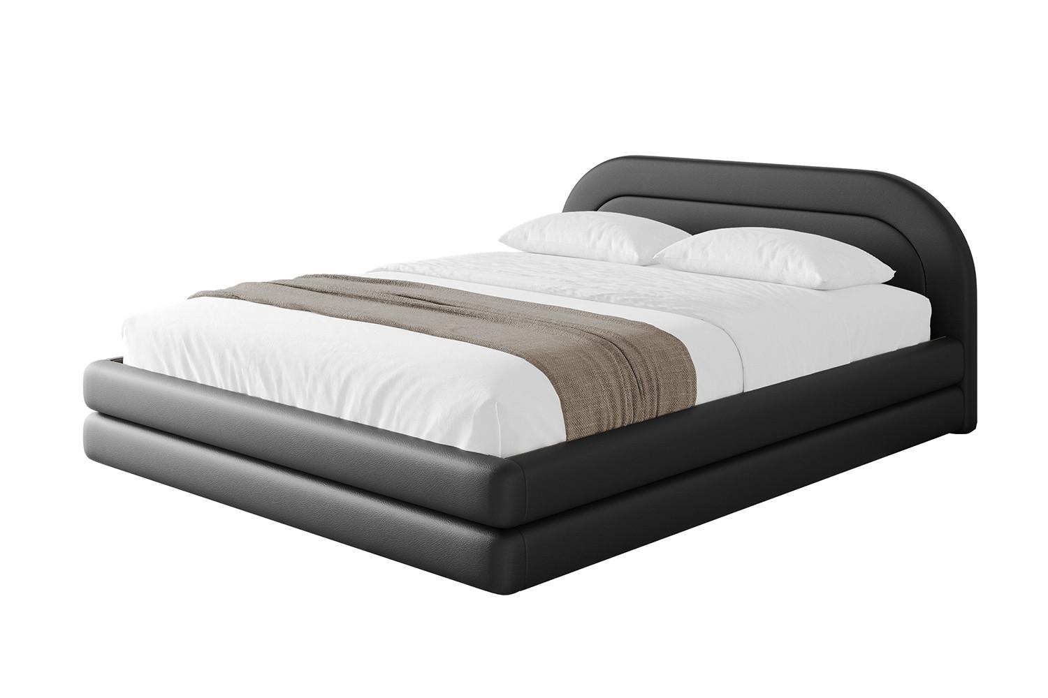 POLSTERBETT mit Bettkasten und Lattenrost, Bett mit Matratze H3/H4 - LERIS-v1 180x200 Schwarz Kunstleder - Schwarz Hochglanz, Holzwerkstoff/Textil (180/200cm) - ALTDECOR