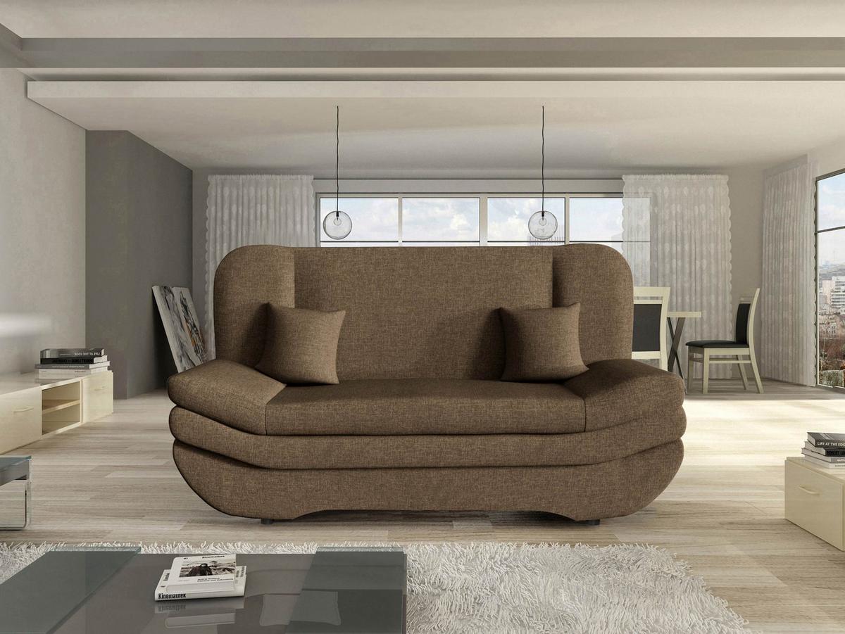 SCHLAFSOFA Weronika - Nussbaumfarben/Schwarz, Holz/Kunststoff (200/95/90cm) - MIRJAN24